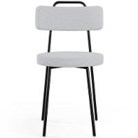 Kit 02 Cadeiras Decorativas Estofada Para Sala De Jantar Barcelona L02 Linho Cinza - 8