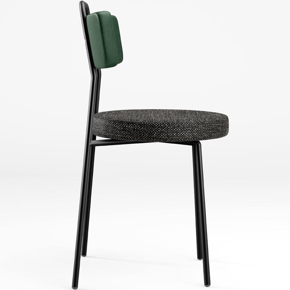 Cadeira Decorativa Estofada Para Sala De Jantar Barcelona L02 Facto Verde Musgo Linho Chumbo - 2