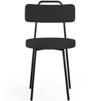 Kit 02 Cadeiras Decorativas Estofada Para Sala De Jantar Barcelona L02 Facto Preto - 6