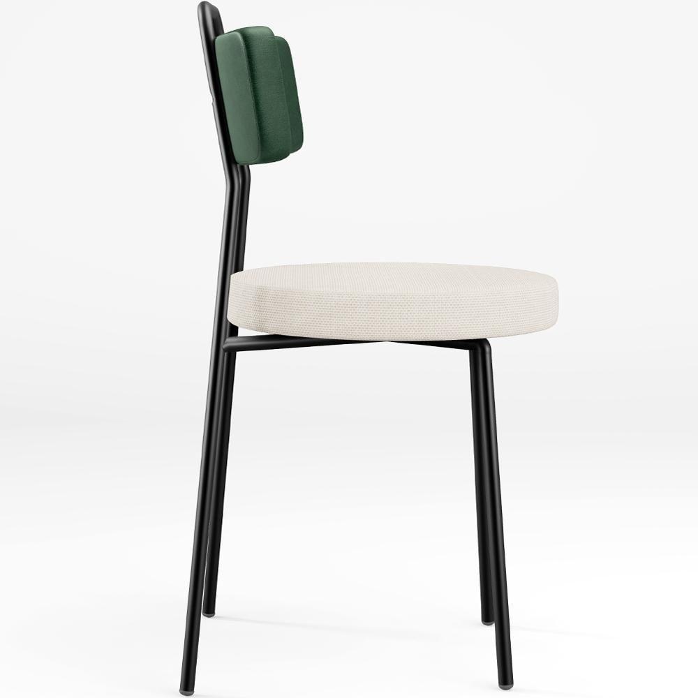 Cadeira Decorativa Estofada Para Sala De Jantar Barcelona L02 Facto Verde Musgo Linho Cru - 5