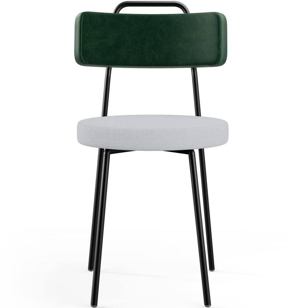 Cadeira Decorativa Estofada Para Sala De Jantar Barcelona L02 Facto Verde Musgo Linho Cinza - 6