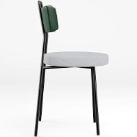 Cadeira Decorativa Estofada Para Sala De Jantar Barcelona L02 Facto Verde Musgo Linho Cinza - 3