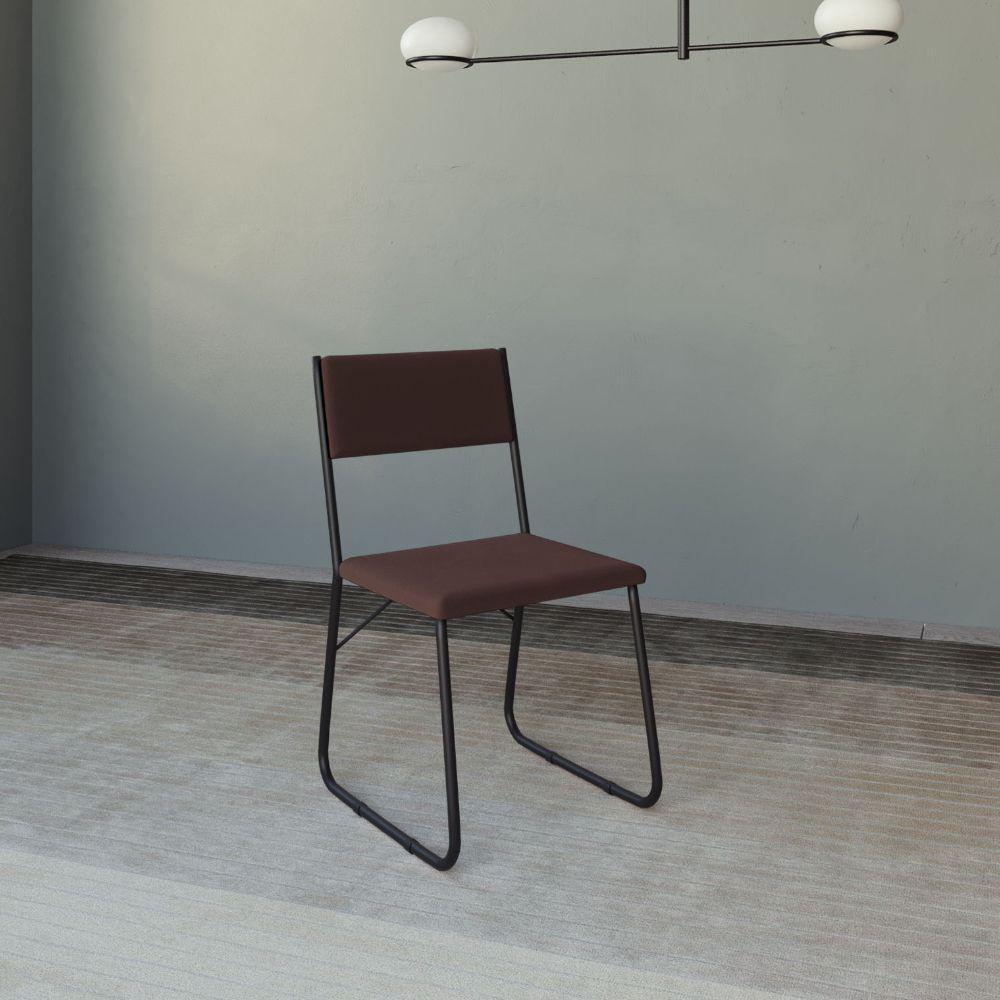 Kit 6 Cadeiras De Jantar Estofadas Angra - Marrom - Marrom - 4