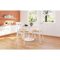 Kit 6 Cadeiras Katrina X Branca Assento Bege Aço New Green - Bege - 1