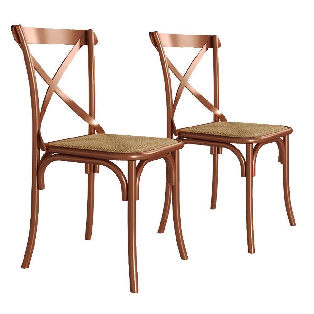 Par Cadeira Katrina Cobre Assento Corano Bege New Green - Bege - 1