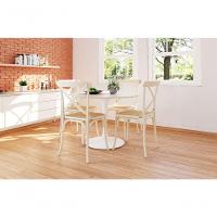 Kit 8 Cadeiras Katrina X Off White Assento Bege Aço New Green - Bege - 1