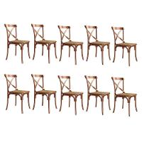 Kit 10 Cadeiras Cross Katrina Cobre Assento Bege New Green - Aço - Preto - 1