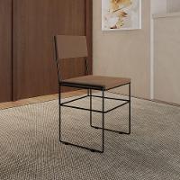 Kit 2 Cadeiras De Jantar Estofadas Veludo Marrom Aço Preto Vitoria - Preto - 5