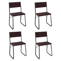 Kit 4 Cadeiras De Jantar Estofadas Angra - Marrom - Marrom - 1