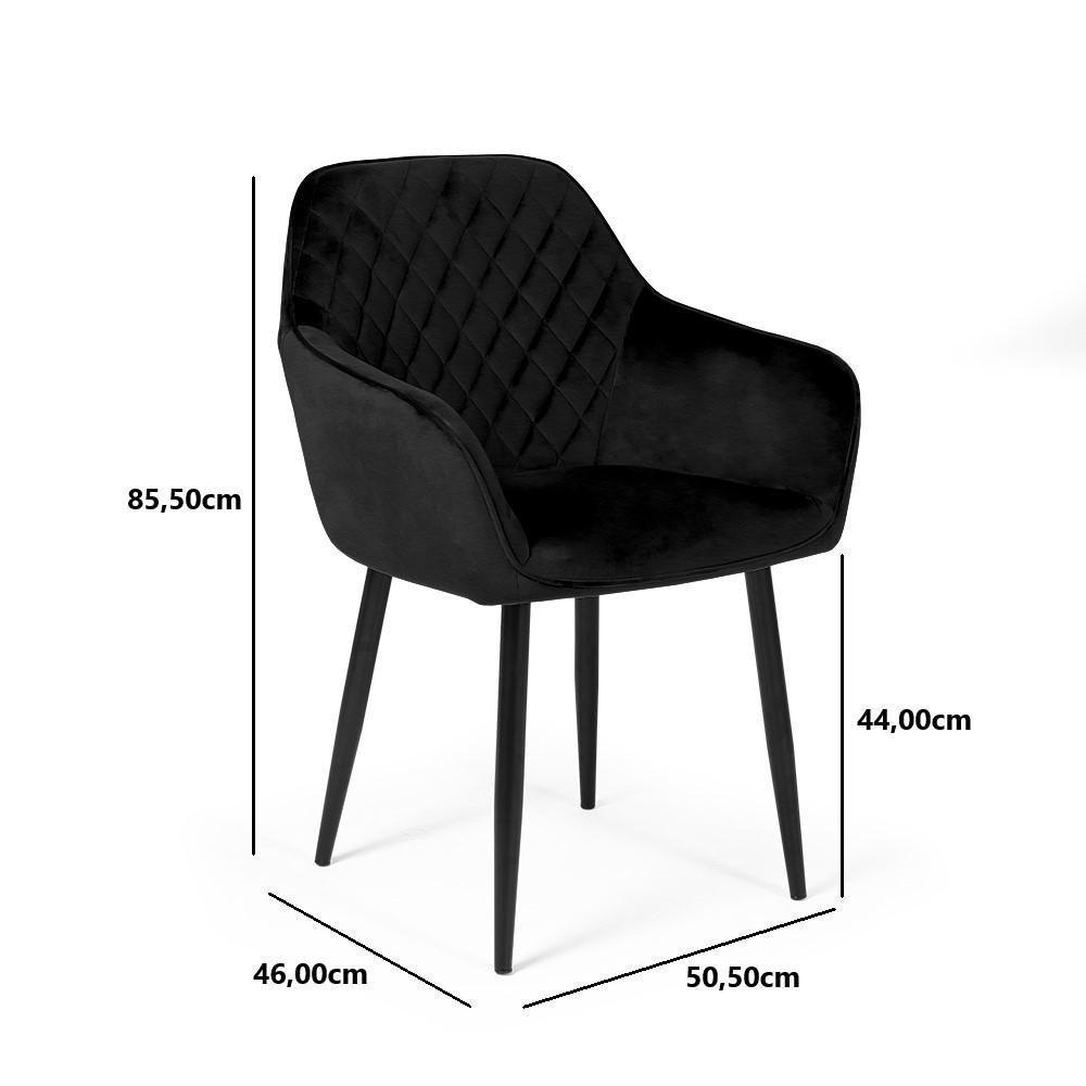 Cadeira Estofada Veludo Base Metal Barcelona - Preta - 6