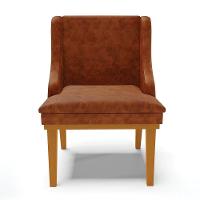 Kit 04 Cadeiras Liz Corano Base Fixa Madeira Castanho Nozes - 7