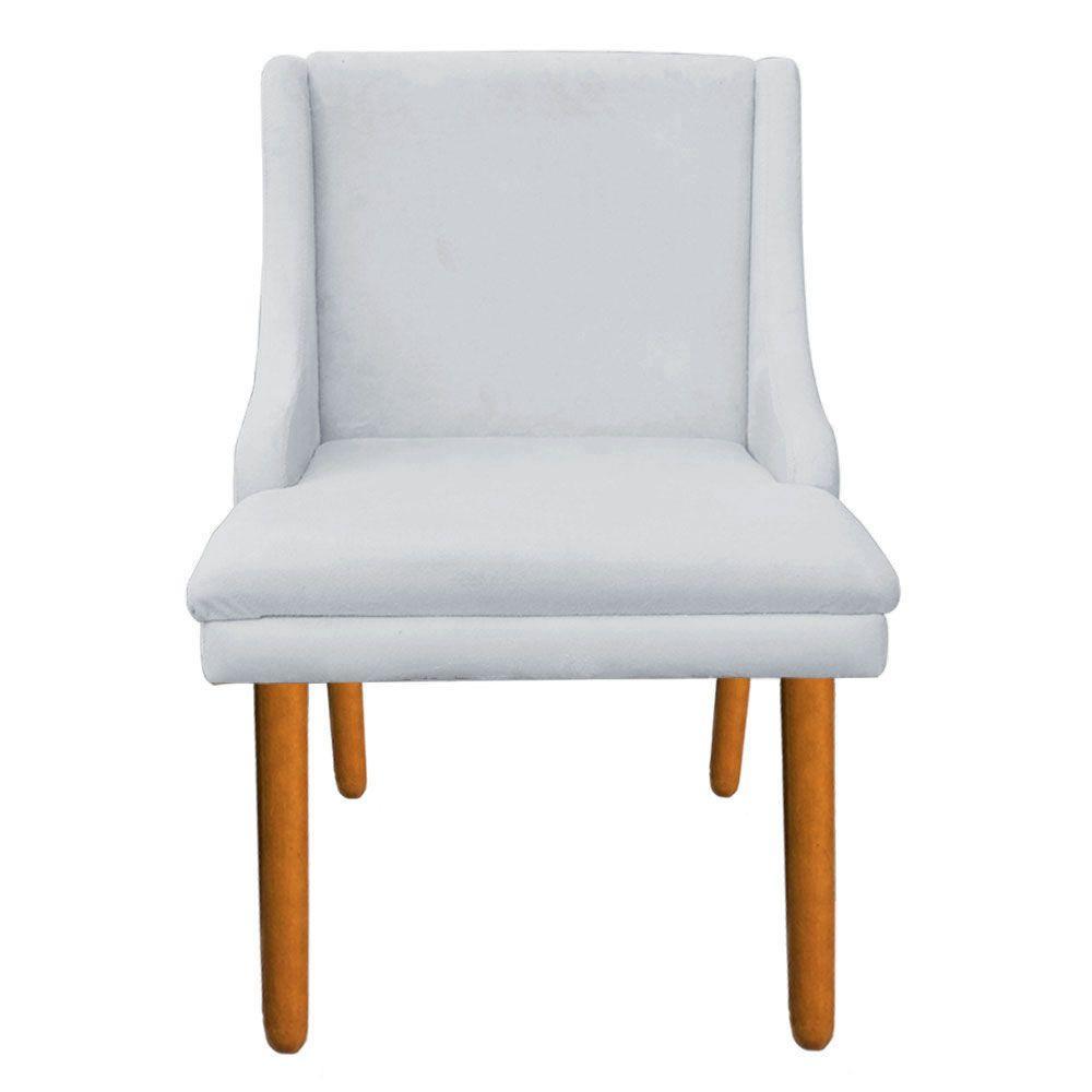 Kit 08 Cadeiras de Jantar Liz Suede Cinza Castanho - 3