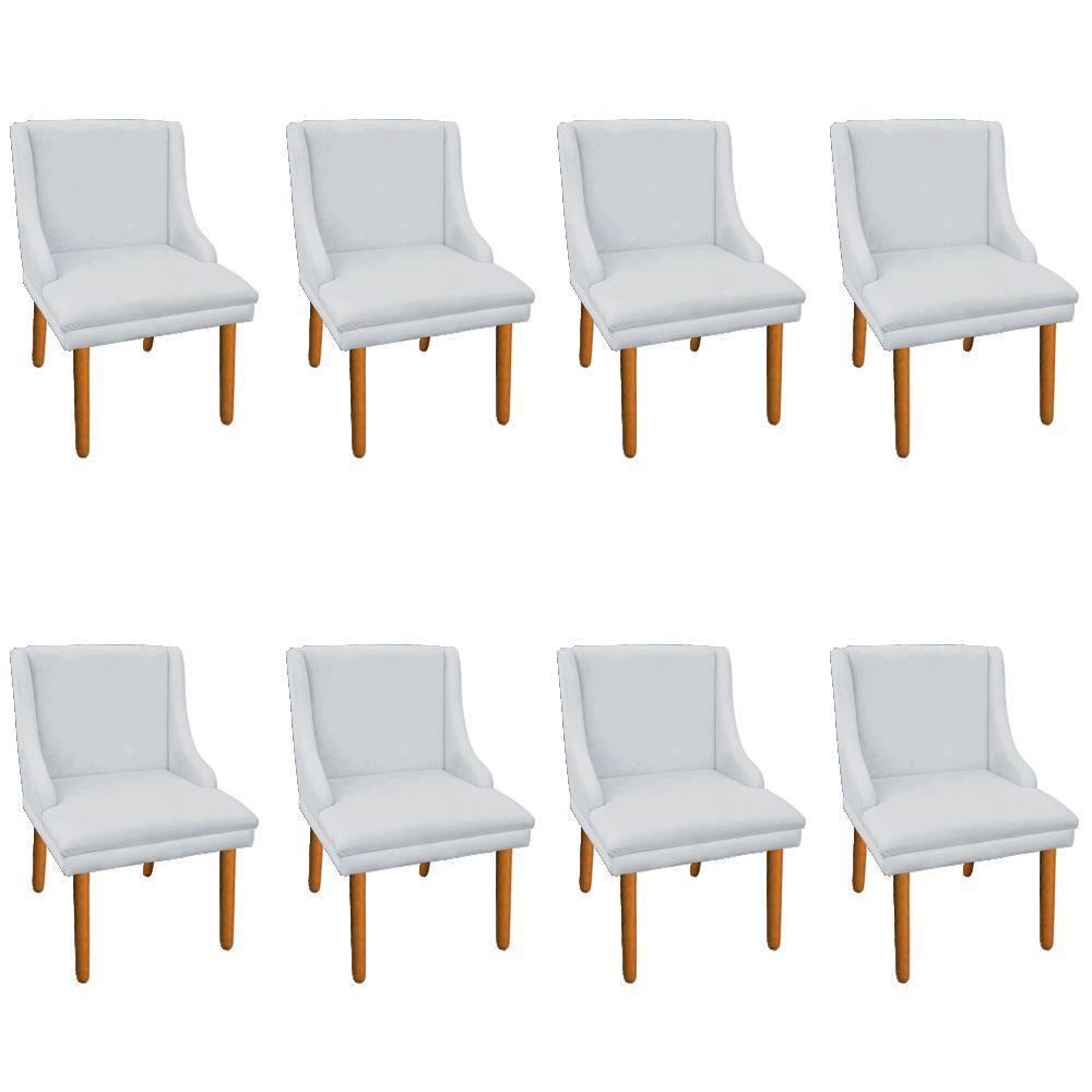 Kit 08 Cadeiras de Jantar Liz Suede Cinza Castanho - 4