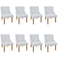 Kit 08 Cadeiras de Jantar Liz Suede Cinza Castanho - 10