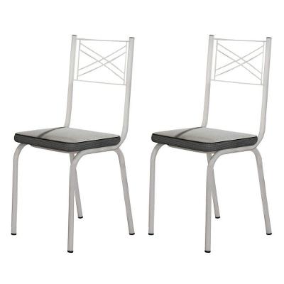 Kit 2 Cadeiras 119 Europa Branco/platina