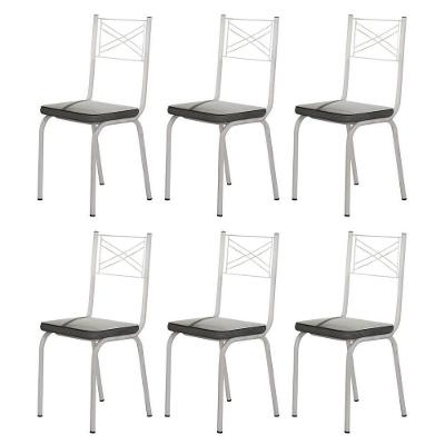 Kit 6 Cadeiras 119 Europa Branco/platina