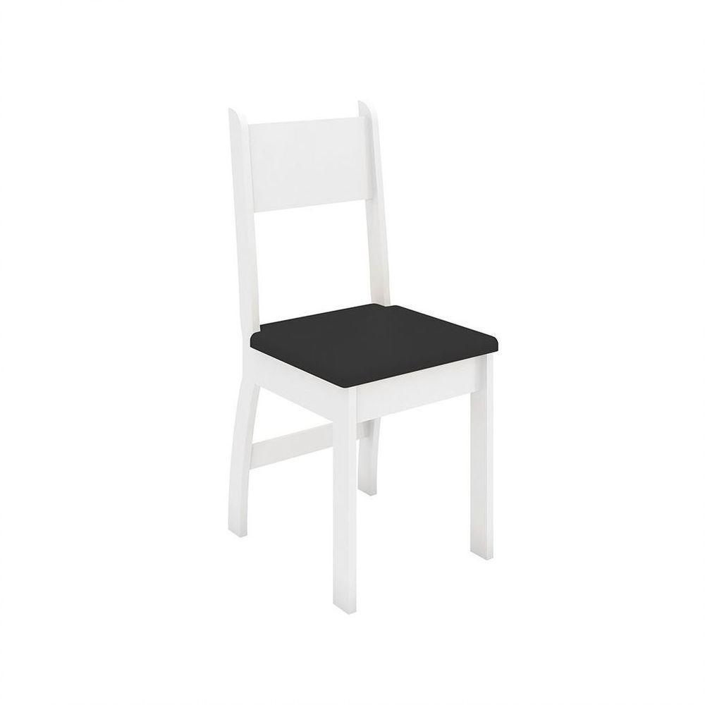 Conjunto 2 Cadeiras Milano Branco Com Preto - 1
