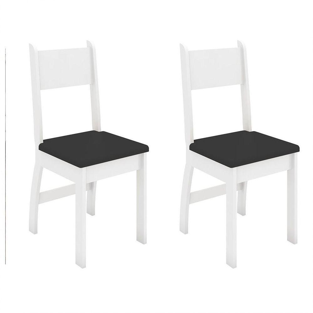 Conjunto 2 Cadeiras Milano Branco Com Preto - 3