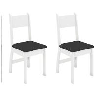 Conjunto 2 Cadeiras Milano Branco Com Preto - 3