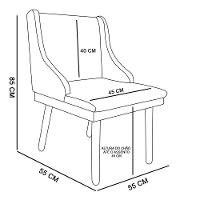 Cadeira De Jantar Liz Linho Grafite A26 Pés Palito Castanho D'rossi - 2
