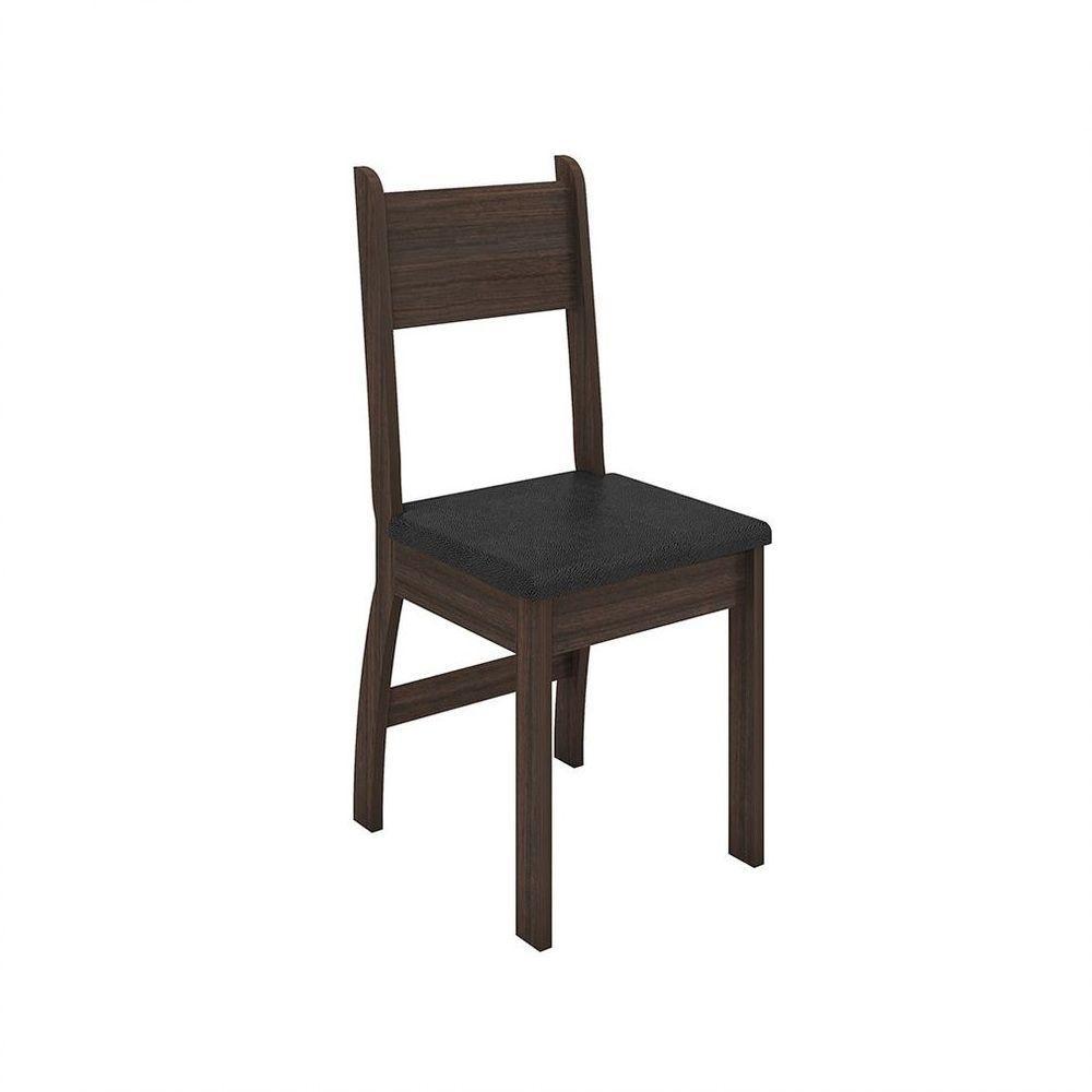 Conjunto 2 Cadeiras Milano Amêndoa Com Preto - 1