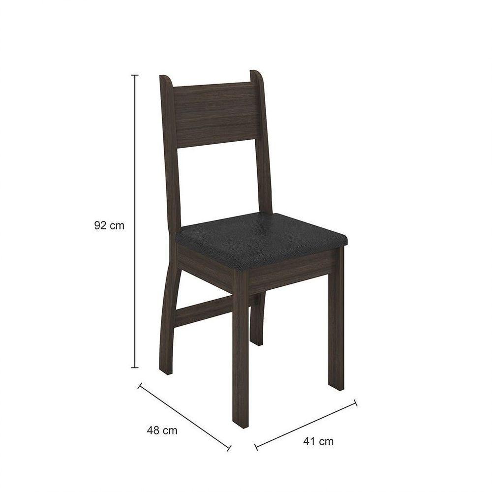 Conjunto 2 Cadeiras Milano Amêndoa Com Preto - 2