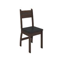 Conjunto 2 Cadeiras Milano Amêndoa Com Preto - 1