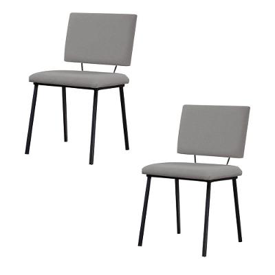 Kit 2 Cadeiras Decorativas Sala De Jantar Fennel Linho Cinza - Gran Belo