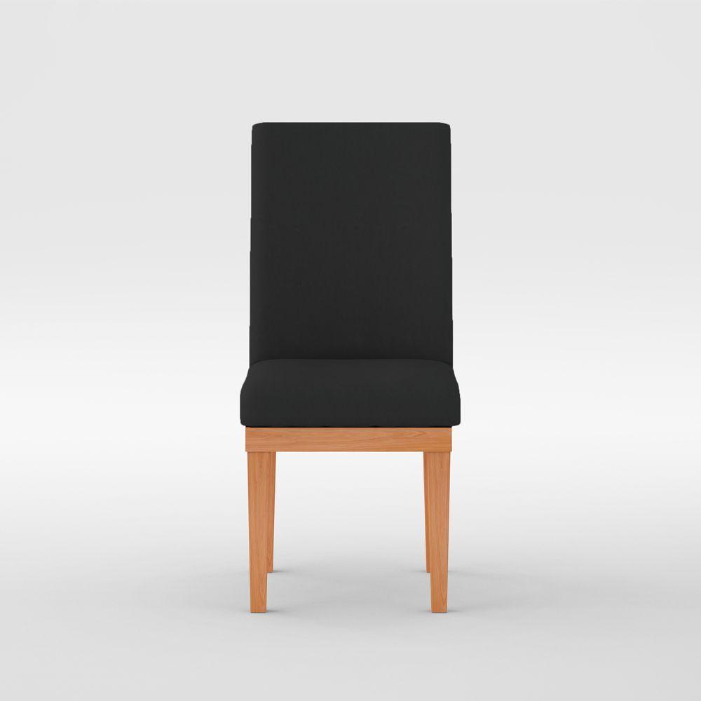 Kit 4 Cadeiras Estofadas Para Mesa De Jantar preta - 4