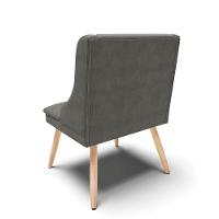 Kit 08 Cadeiras De Jantar Liz Suede Grafite Pés Palito Natural - 5