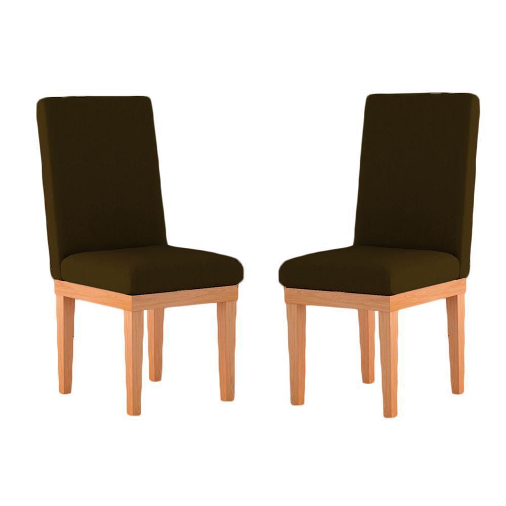 Kit 2 Cadeiras Estofadas Para Mesa De Jantar marrom - 1