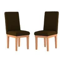 Kit 2 Cadeiras Estofadas Para Mesa De Jantar marrom - 1