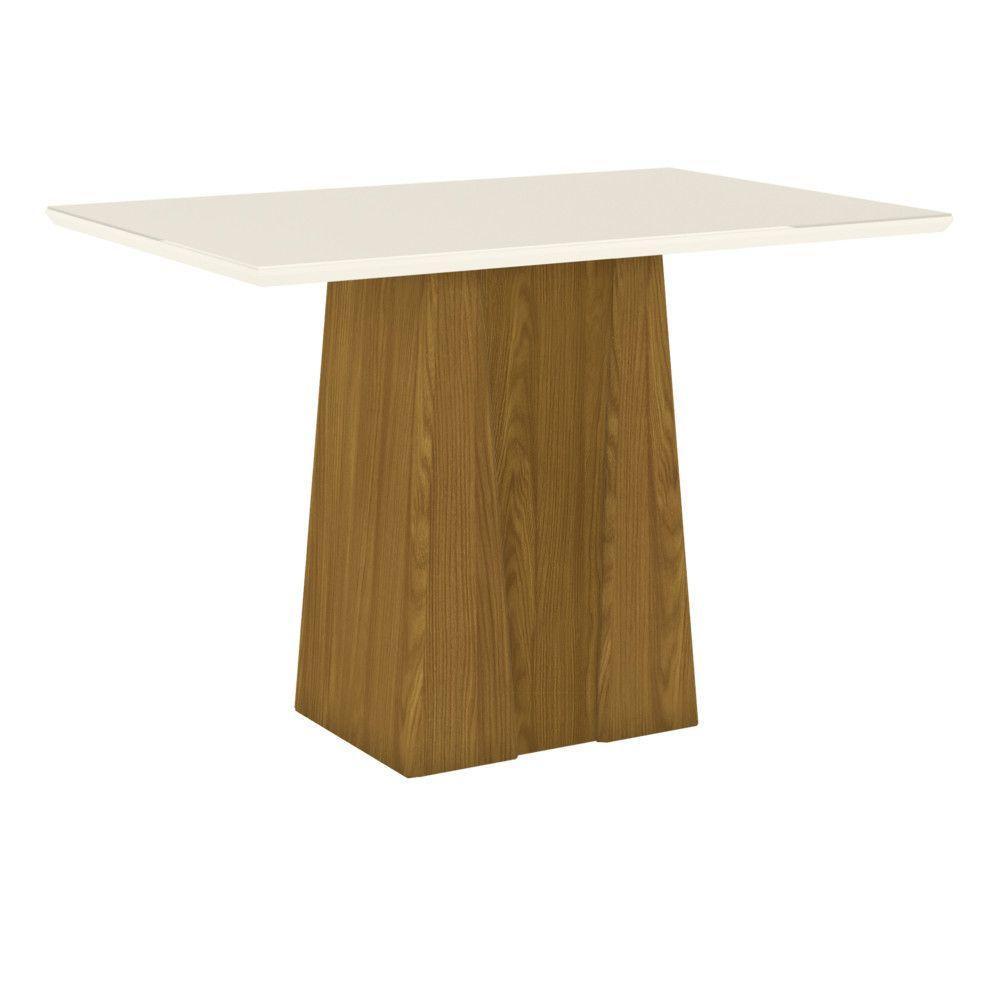 Conjunto Sala De Jantar Tampo Mdf Canto Reto 120 Cm 04 Cadeiras Daryna Henn Nature Com Off White E Linho - 10
