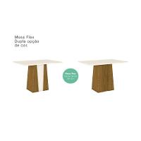 Conjunto Sala De Jantar Tampo Mdf Canto Reto 120 Cm 04 Cadeiras Daryna Henn Nature Com Off White E Linho - 9