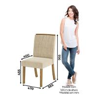 Conjunto Sala De Jantar Tampo Mdf Canto Reto Com Vidro 200 Cm 08 Cadeiras Liane Henn Nature Com Off White E Linho - 10