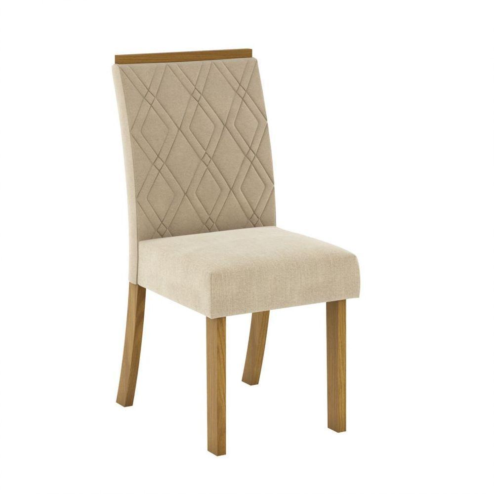 Conjunto de 02 Cadeiras Estofadas Vita Henn Nature com Linho - 6