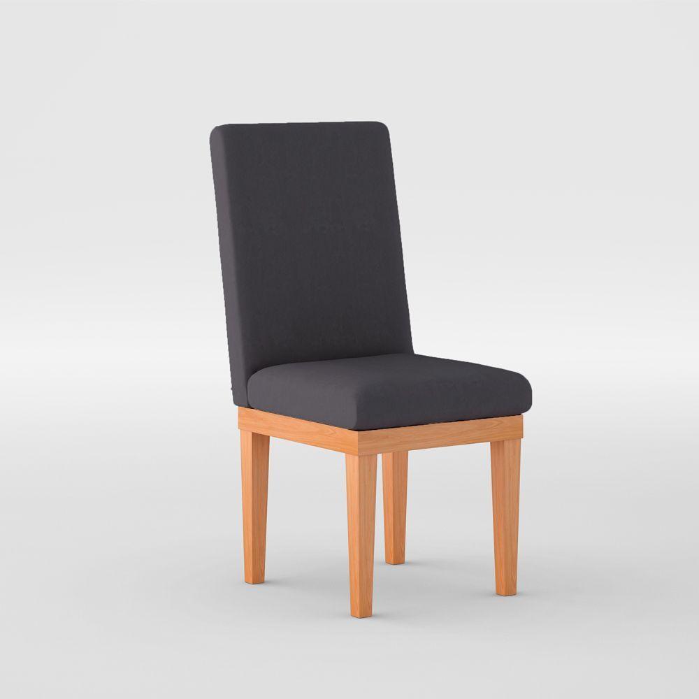 Cadeira De Jantar Reforçada Estofada Cinza - 1