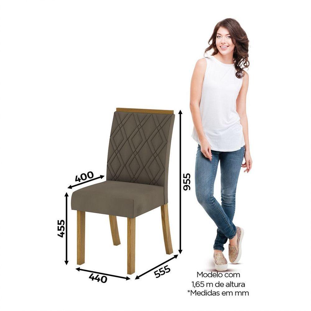 Conjunto de 02 Cadeiras Estofadas Vita Henn Nature com Bege - 4