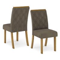 Conjunto de 02 Cadeiras Estofadas Vita Henn Nature com Bege - 1