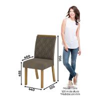 Conjunto de 02 Cadeiras Estofadas Vita Henn Nature com Bege