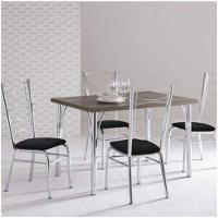 Kit 7 Cadeiras Gisele Cromada Com Reforço-assento Corino Preto - 2