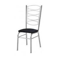 Kit 5 Cadeiras Cromadas Gisele Com Reforço-assento Corino Preto - 5