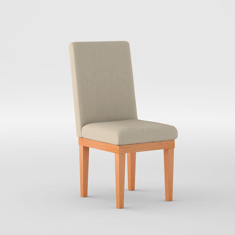 Cadeira Estofada Reforçada Mesa De Jantar Bege - 1