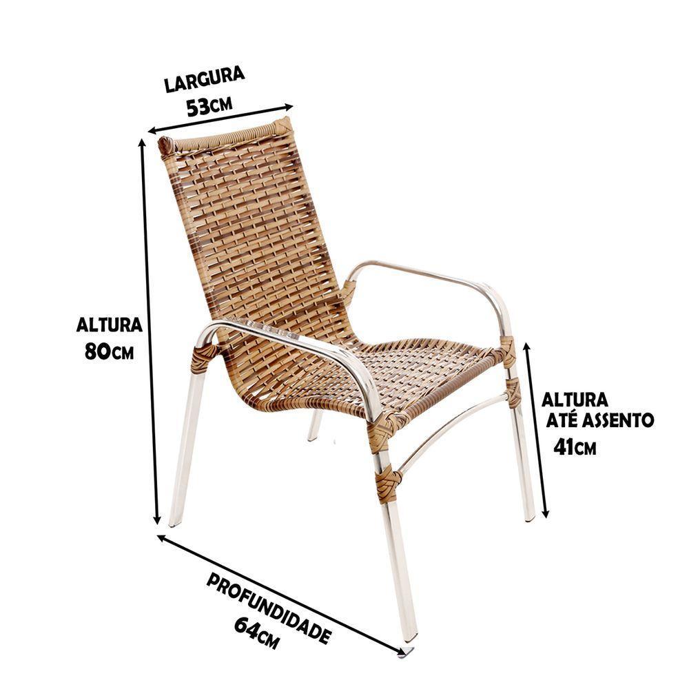 2 Cadeiras Emily Cor Cappuccino, Estrutura Alumínio Polido, área Interna E Externa - 3