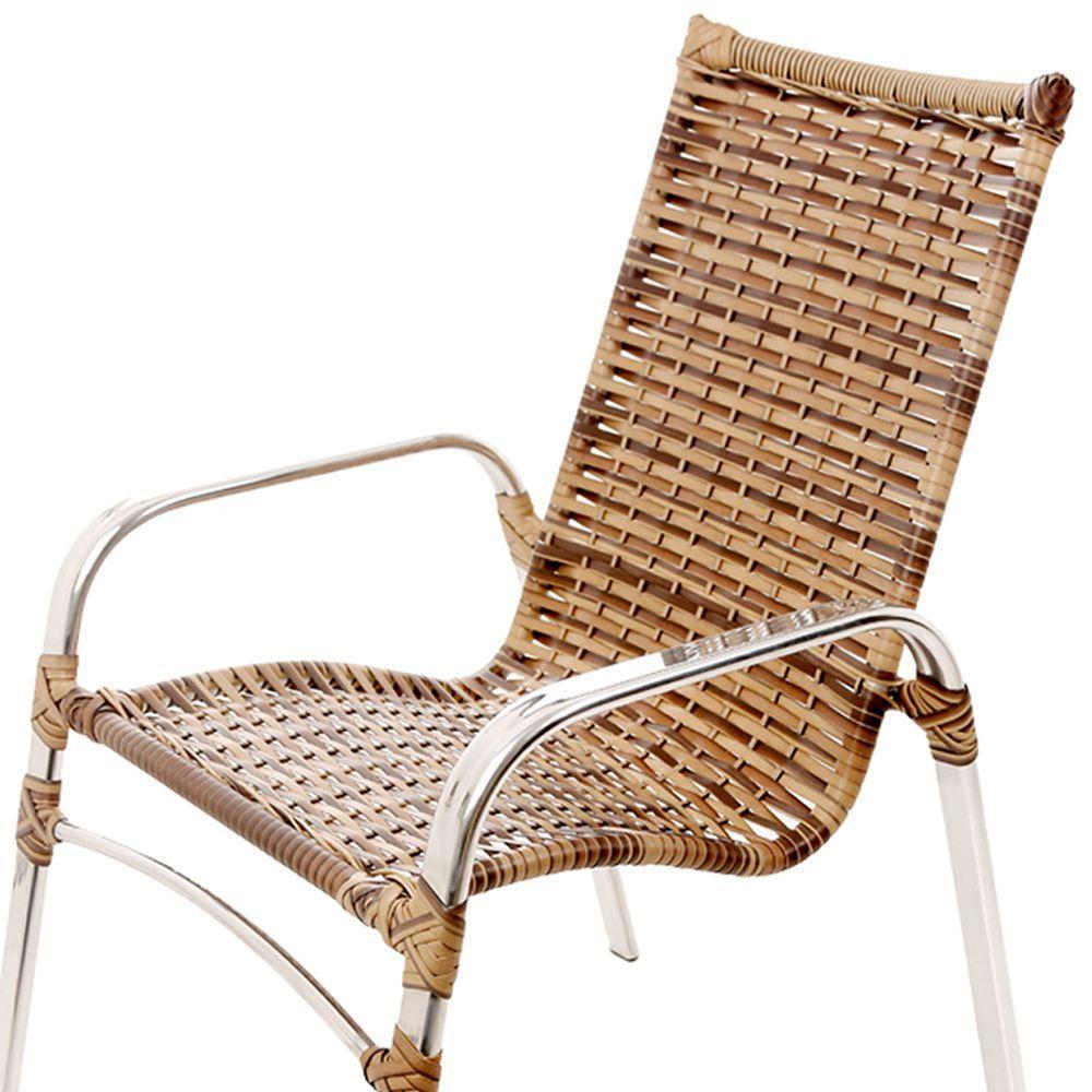 2 Cadeiras Emily Cor Cappuccino, Estrutura Alumínio Polido, área Interna E Externa - 4