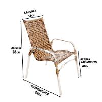 2 Cadeiras Emily Cor Cappuccino, Estrutura Alumínio Polido, área Interna E Externa - 3