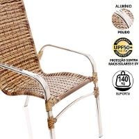 2 Cadeiras Emily Cor Cappuccino, Estrutura Alumínio Polido, área Interna E Externa