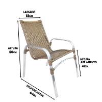 2 Cadeiras Emily Cor Sépia, Estrutura Alumínio Polido, área Interna E Externa - 3