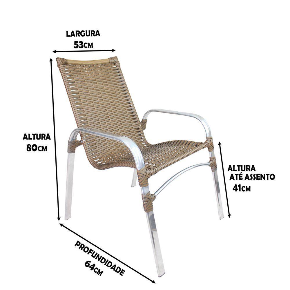 2 Cadeiras Emily Cor Sépia, Estrutura Alumínio Polido, área Interna E Externa - 3