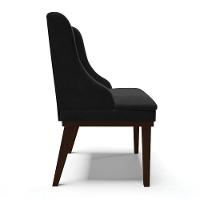 Kit 06 Cadeiras De Jantar Suede Preto Base Fixa Madeira - 6